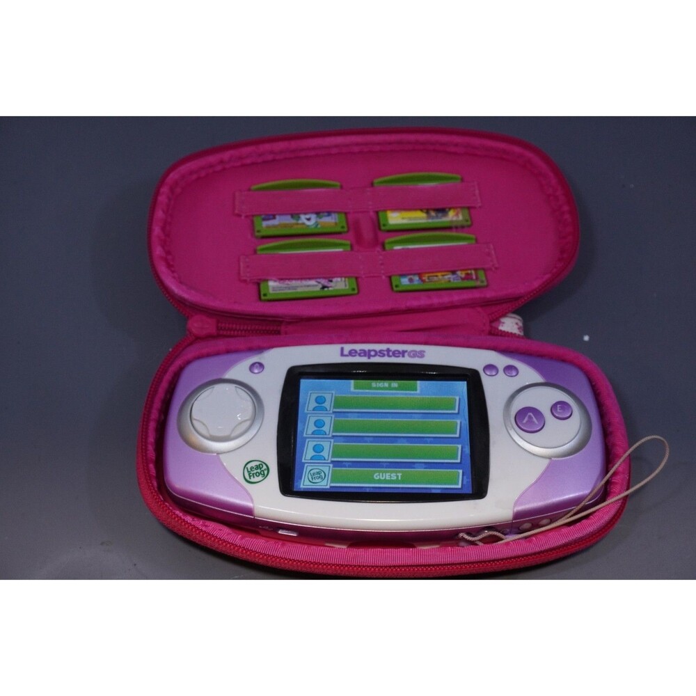 Leapfrog Leapster GS Purple Game Console Hello Kitty w/  4 Games Tested Working